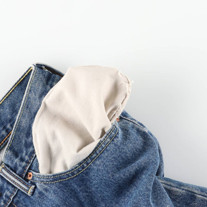 Levi's 550 Cut-Off Tapered Denim Pants, Women's XL (W32) cotton blue type Vintage Second Hand