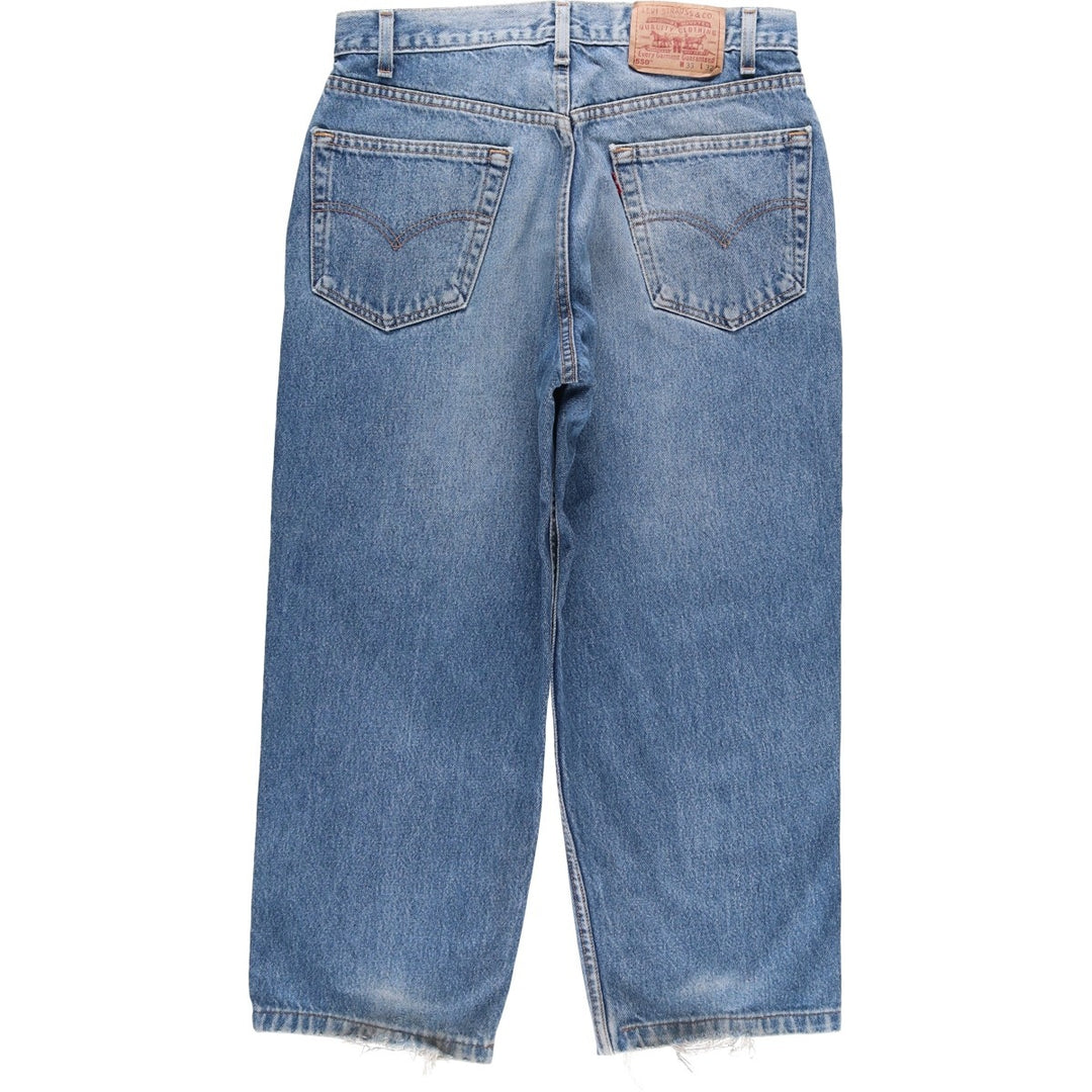 2000'S Levi's 550 Relaxed Fit Tapered Denim Pants, Made in USA, Women's XL (W32) cotton blue type Vintage Second Hand