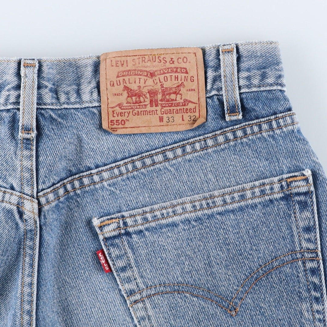 2000'S Levi's 550 Relaxed Fit Tapered Denim Pants, Made in USA, Women's XL (W32) cotton blue type Vintage Second Hand