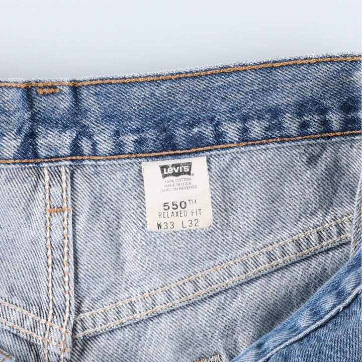 2000'S Levi's 550 Relaxed Fit Tapered Denim Pants, Made in USA, Women's XL (W32) cotton blue type Vintage Second Hand