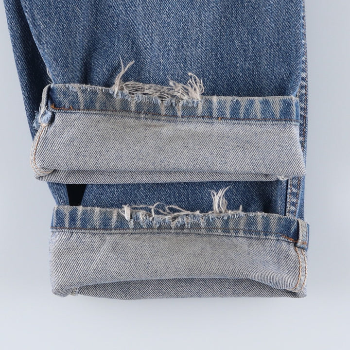 2000'S Levi's 550 Relaxed Fit Tapered Denim Pants, Made in USA, Women's XL (W32) cotton blue type Vintage Second Hand