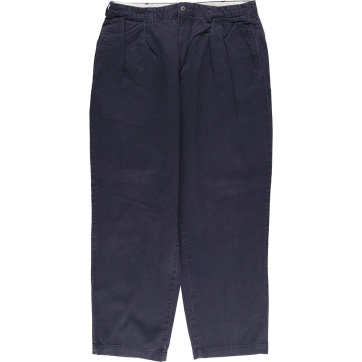 Ralph Lauren POLO by Ralph Lauren ANDREW PANT Two-pleat chino pants for men, equivalent to W34 cotton navy blue type Vintage Second Hand