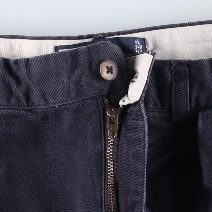 Ralph Lauren POLO by Ralph Lauren ANDREW PANT Two-pleat chino pants for men, equivalent to W34 cotton navy blue type Vintage Second Hand