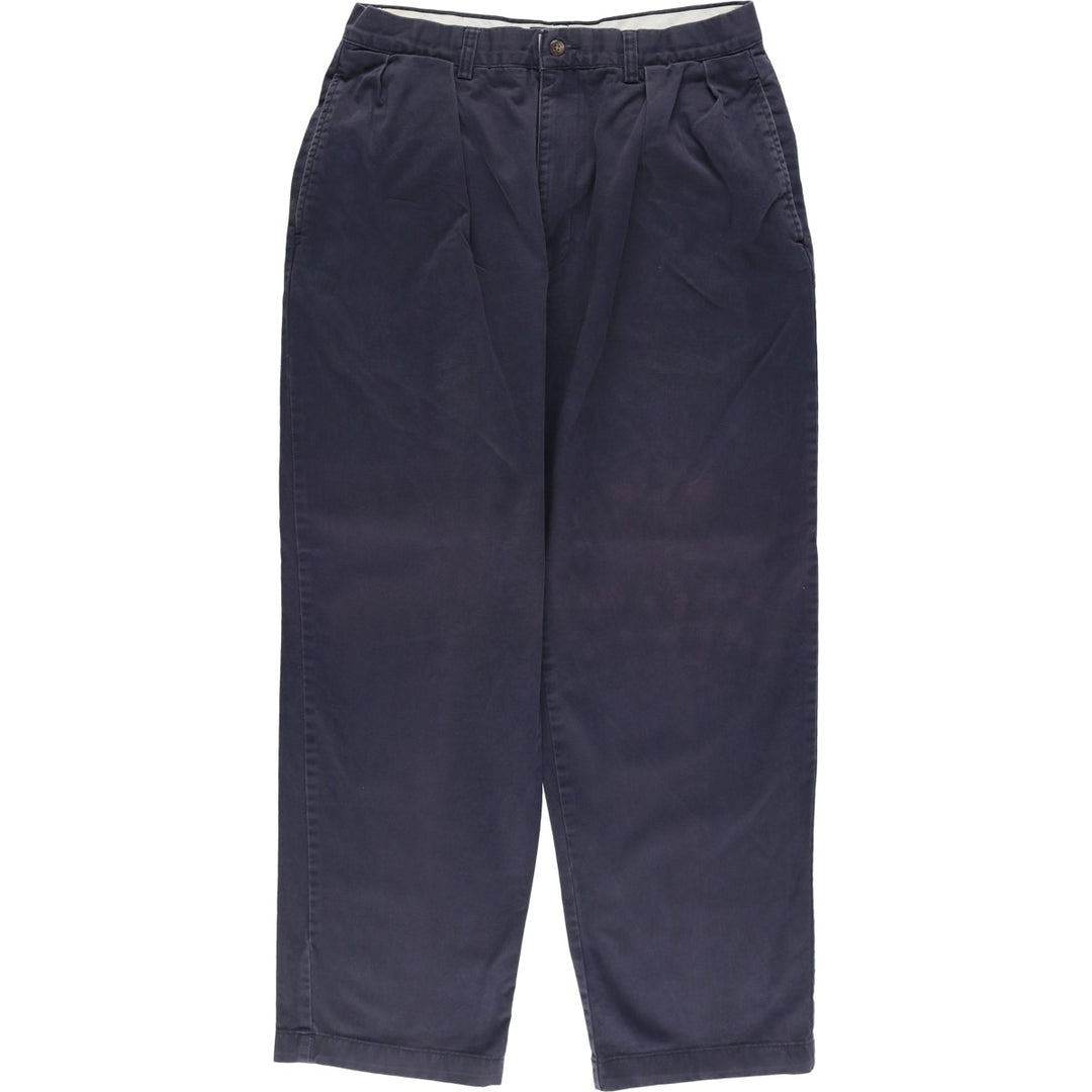 Ralph Lauren POLO by Ralph Lauren ANDREW PANT Two-pleat chino pants for men, equivalent to W31 cotton navy blue type Vintage Second Hand