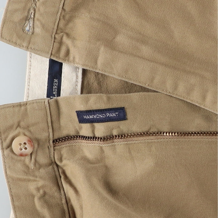 Ralph Lauren Polo Hammond Pant, two-pleat chino pants, men's size W36. cotton Beige type Vintage Second Hand