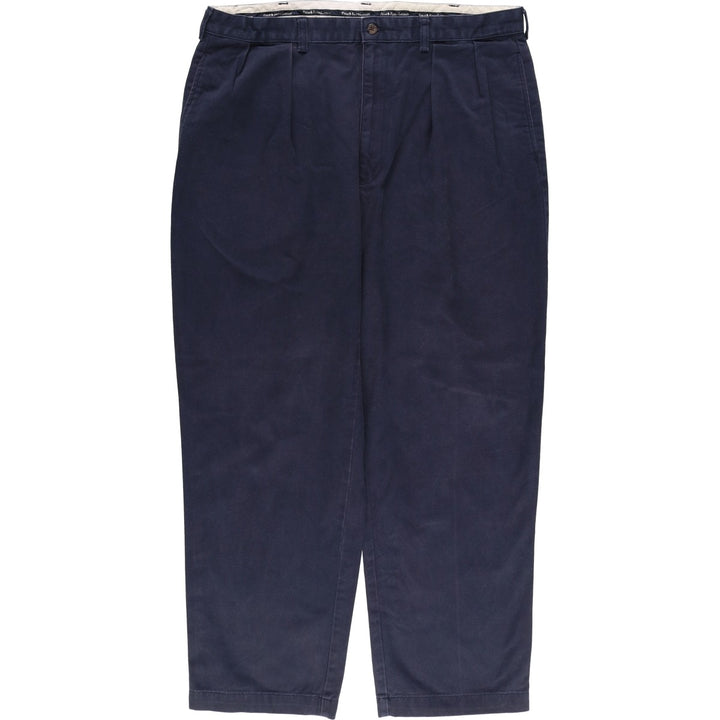 Ralph Lauren Polo Ralph Lauren Andrew Pant Two-pleat Chino Pants Men's W37 cotton navy blue type Vintage Second Hand