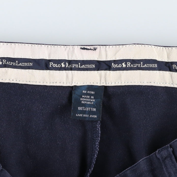 Ralph Lauren Polo Ralph Lauren Andrew Pant Two-pleat Chino Pants Men's W37 cotton navy blue type Vintage Second Hand