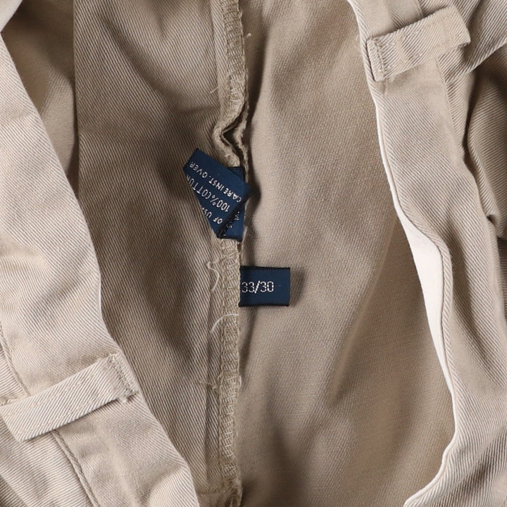 Ralph Lauren POLO by Ralph Lauren HAMMOND PANT, two-pleat chino pants, men's, W33 equivalent cotton Beige type Vintage Second Hand