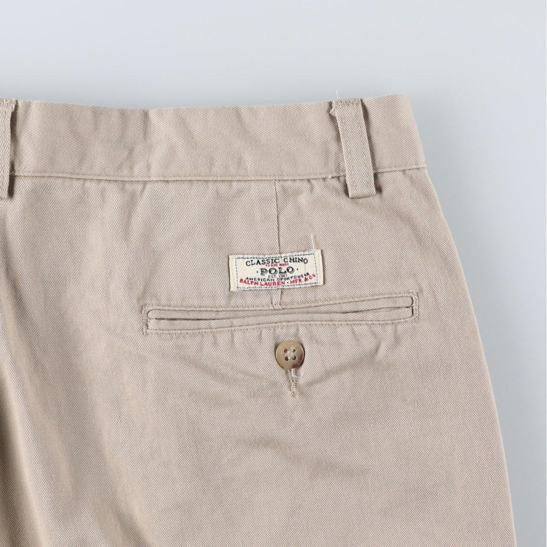 Ralph Lauren POLO by Ralph Lauren HAMMOND PANT, two-pleat chino pants, men's, W33 equivalent cotton Beige type Vintage Second Hand