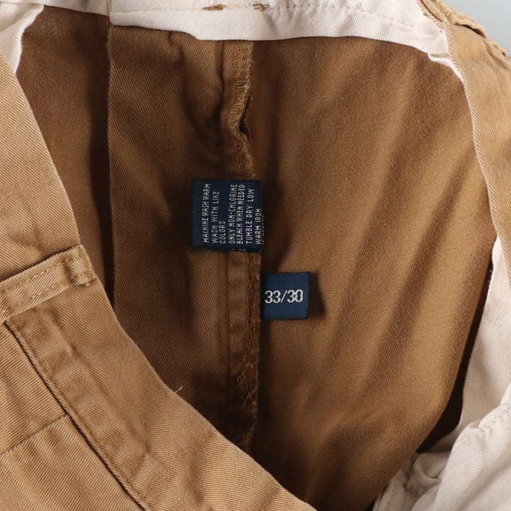 Ralph Lauren POLO by Ralph Lauren HAMMOND PANT, two-pleat chino pants, men's, W32 equivalent cotton brown type Vintage Second Hand