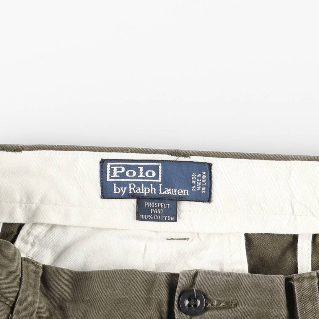 Ralph Lauren POLO RALPH LAUREN PROSPECT PANT Men's Chino Pants, Size W35 cotton Khaki type sage green Vintage Second Hand