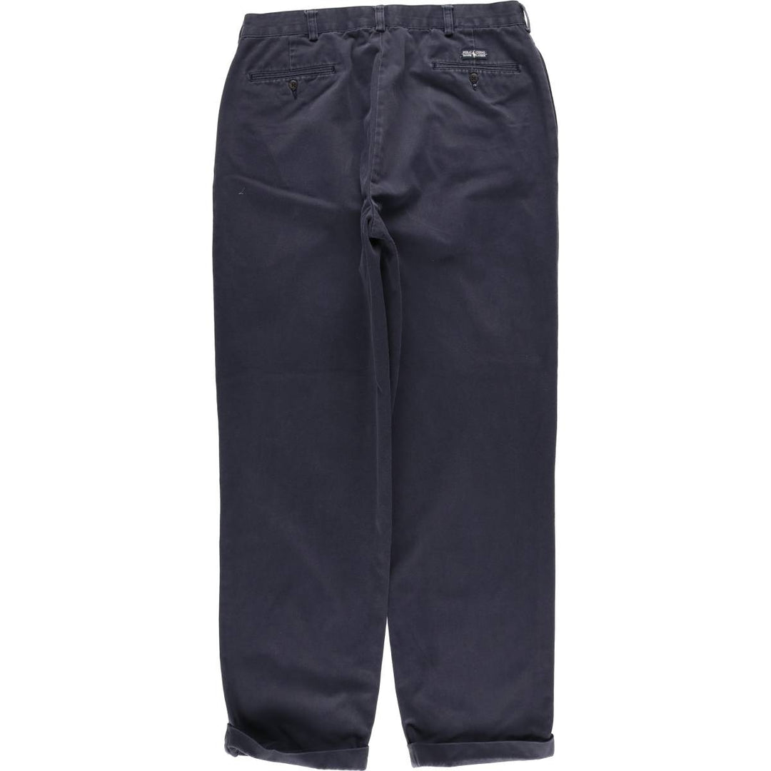 Ralph Lauren POLO RALPH LAUREN HAMMOND PANT, two-pleat chino pants, men's size W31. cotton navy blue type Vintage Second Hand