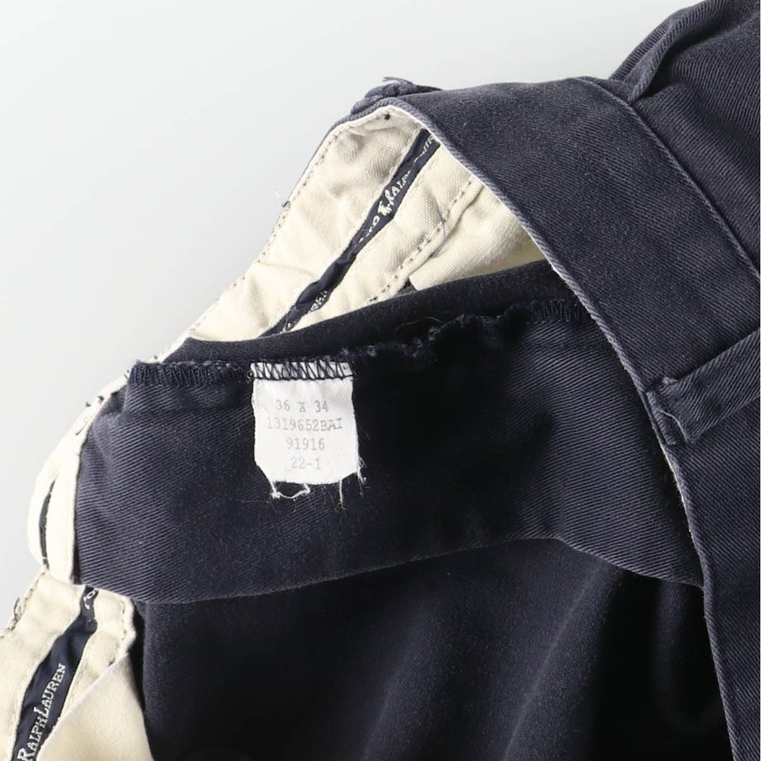 Ralph Lauren POLO RALPH LAUREN HAMMOND PANT, two-pleat chino pants, men's size W31. cotton navy blue type Vintage Second Hand