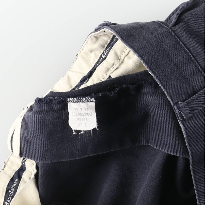 Ralph Lauren POLO RALPH LAUREN HAMMOND PANT, two-pleat chino pants, men's size W31. cotton navy blue type Vintage Second Hand