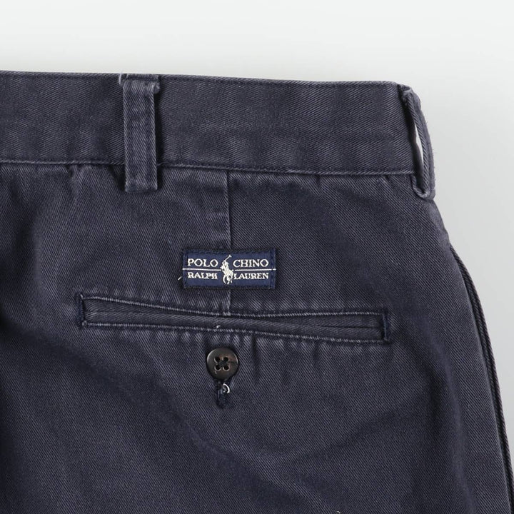 Ralph Lauren POLO RALPH LAUREN HAMMOND PANT, two-pleat chino pants, men's size W31. cotton navy blue type Vintage Second Hand