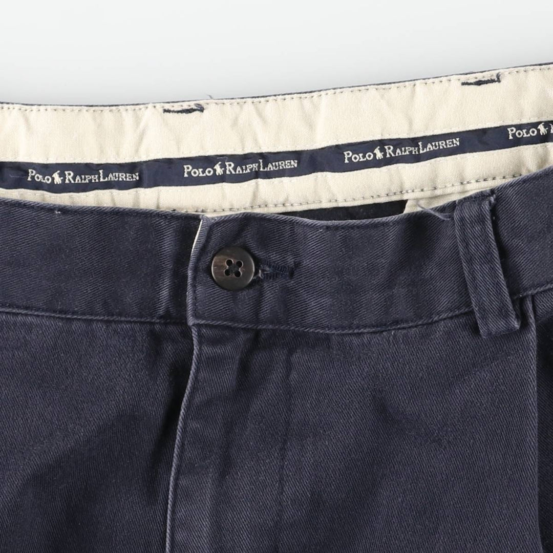 Ralph Lauren POLO RALPH LAUREN HAMMOND PANT, two-pleat chino pants, men's size W31. cotton navy blue type Vintage Second Hand