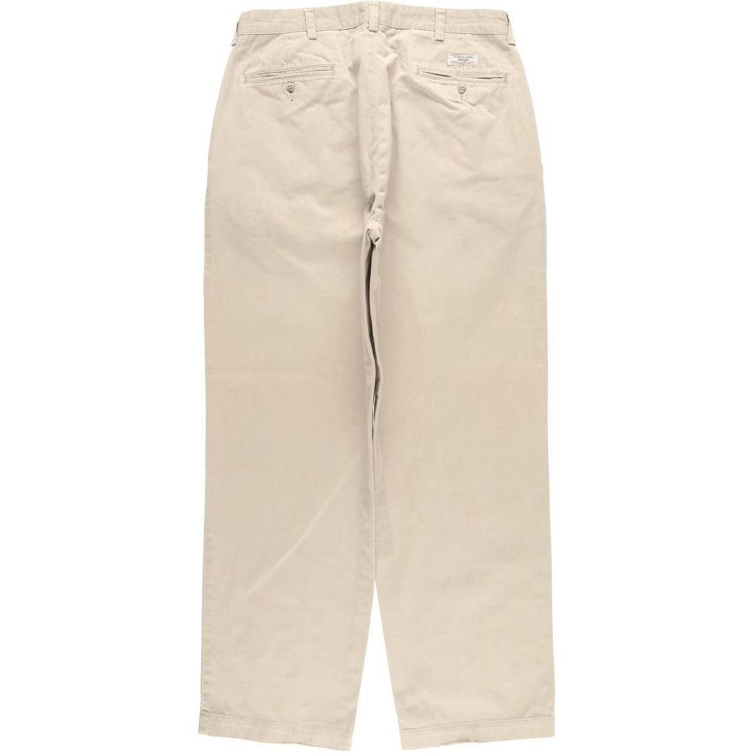 Ralph Lauren POLO by Ralph Lauren ANDREW PANT Two-pleat chino pants for men, equivalent to W33 cotton Beige type Vintage Second Hand
