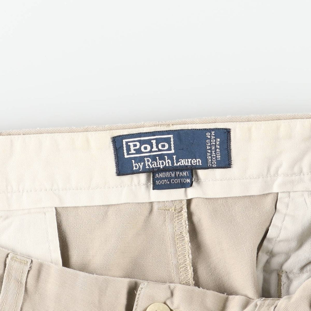 Ralph Lauren POLO by Ralph Lauren ANDREW PANT Two-pleat chino pants for men, equivalent to W33 cotton Beige type Vintage Second Hand