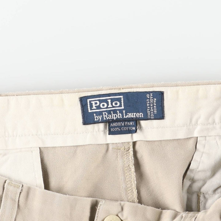 Ralph Lauren POLO by Ralph Lauren ANDREW PANT Two-pleat chino pants for men, equivalent to W33 cotton Beige type Vintage Second Hand