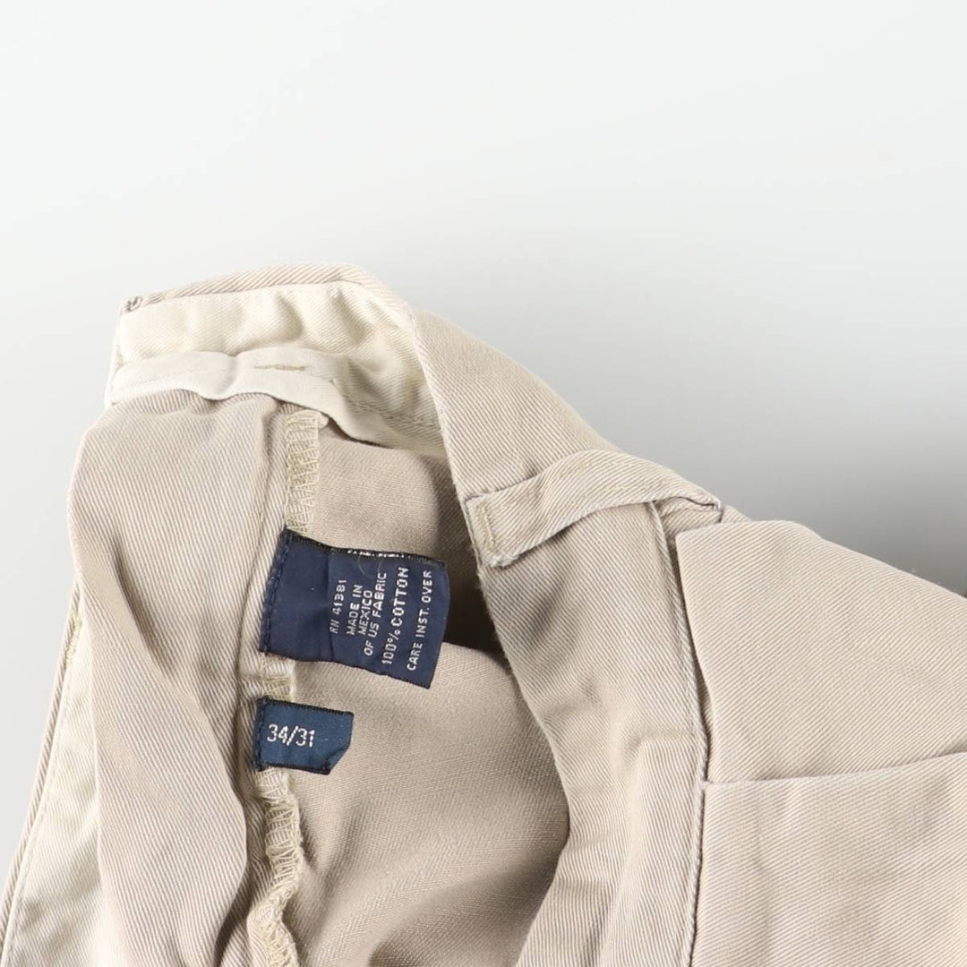 Ralph Lauren POLO by Ralph Lauren ANDREW PANT Two-pleat chino pants for men, equivalent to W33 cotton Beige type Vintage Second Hand