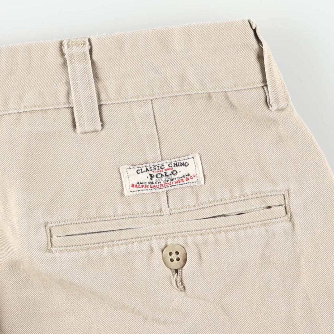 Ralph Lauren POLO by Ralph Lauren ANDREW PANT Two-pleat chino pants for men, equivalent to W33 cotton Beige type Vintage Second Hand
