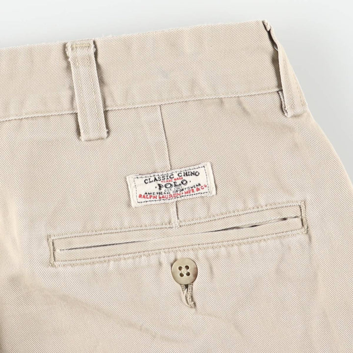 Ralph Lauren POLO by Ralph Lauren ANDREW PANT Two-pleat chino pants for men, equivalent to W33 cotton Beige type Vintage Second Hand