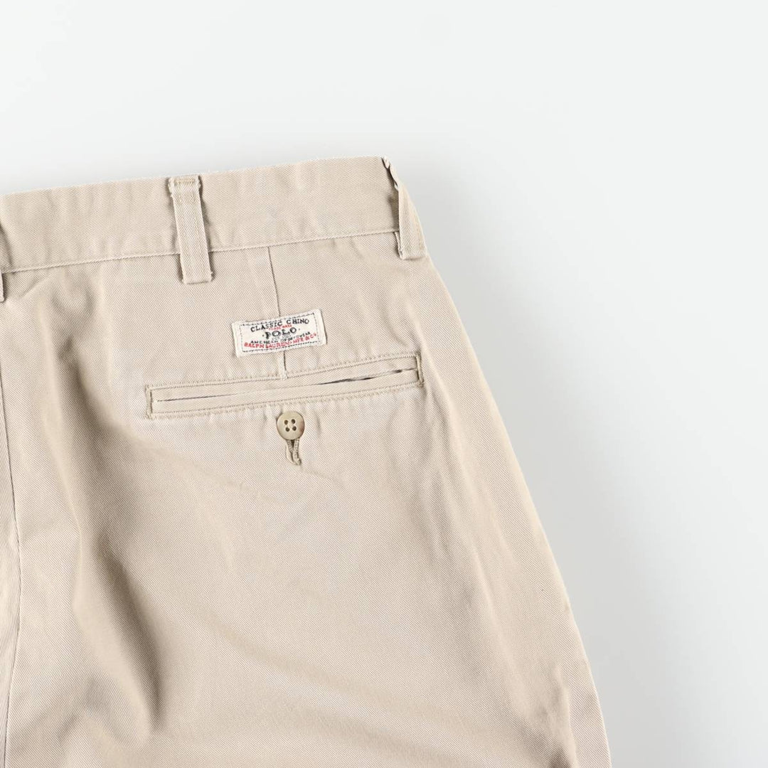 Ralph Lauren POLO by Ralph Lauren ANDREW PANT Two-pleat chino pants for men, equivalent to W33 cotton Beige type Vintage Second Hand