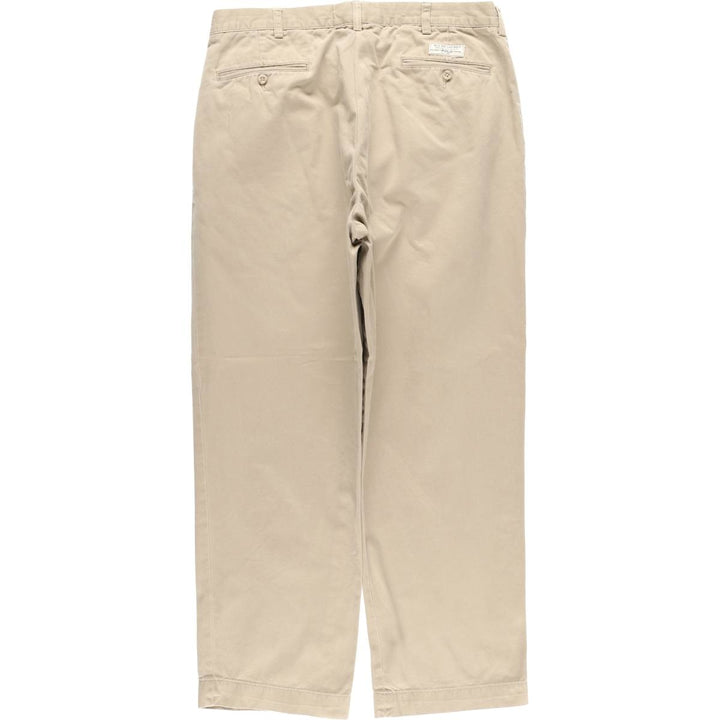 Ralph Lauren POLO by Ralph Lauren ANDREW PANT, two-pleat chino pants, men's, W35 equivalent cotton Beige type Vintage Second Hand