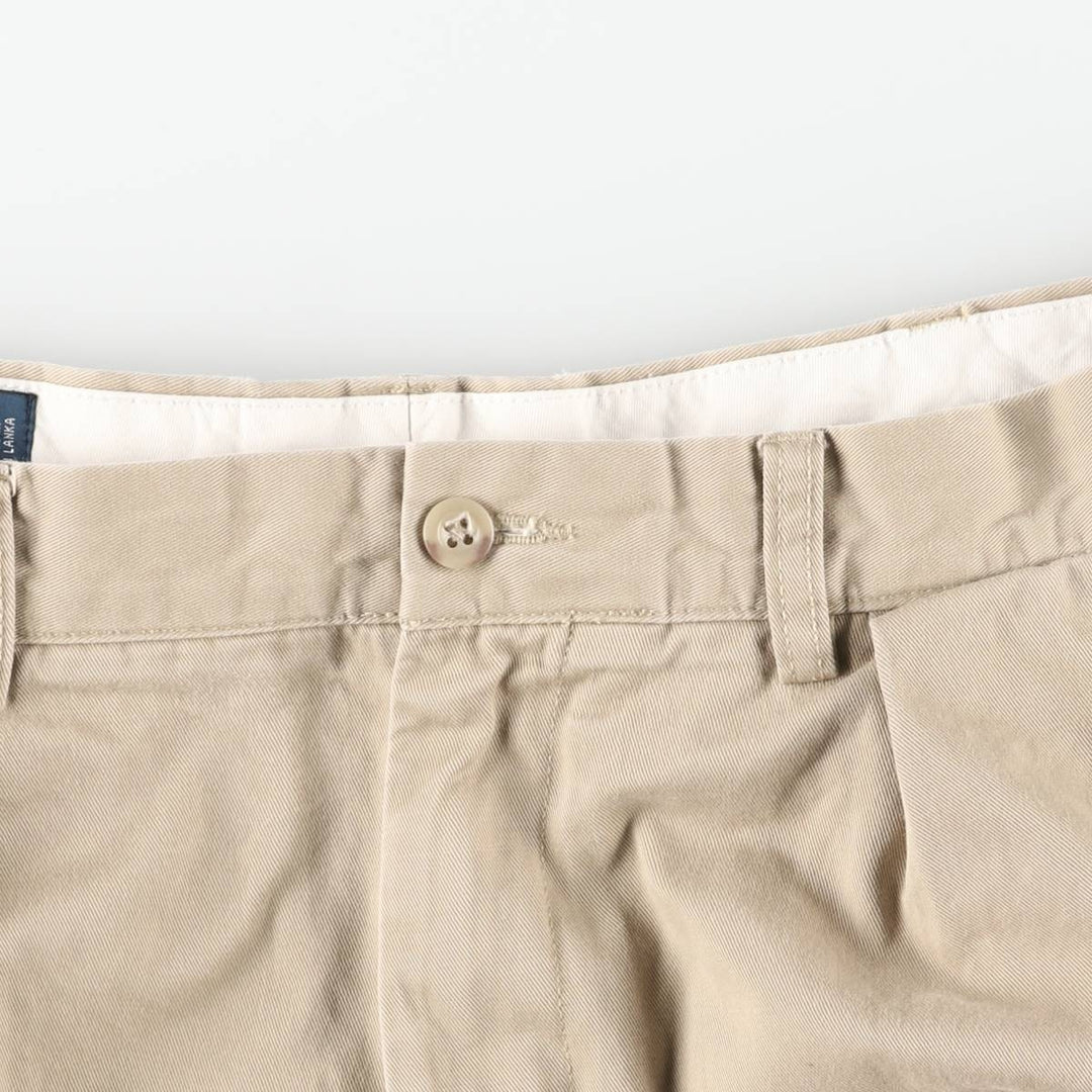 Ralph Lauren POLO by Ralph Lauren ANDREW PANT, two-pleat chino pants, men's, W35 equivalent cotton Beige type Vintage Second Hand