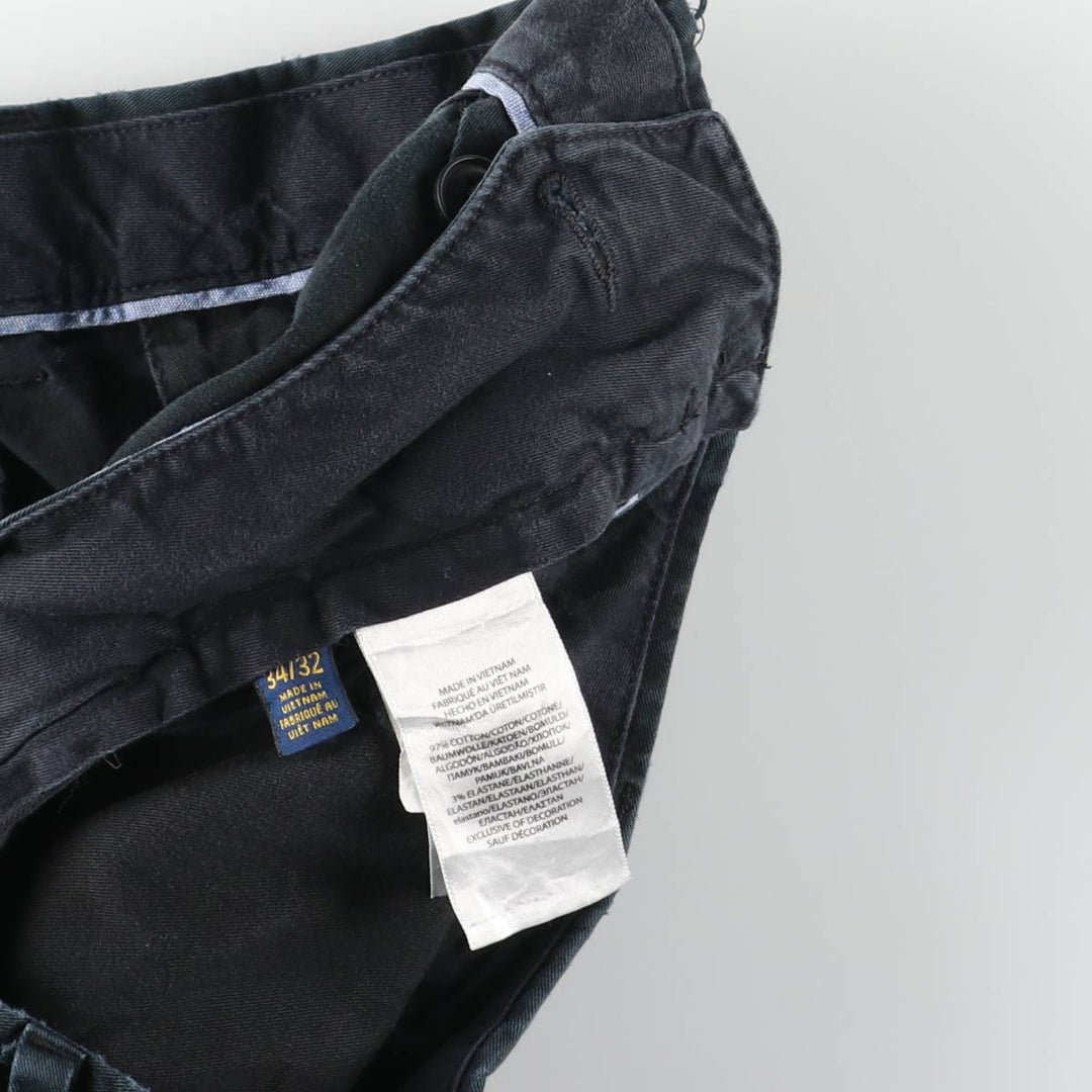Ralph Lauren POLO RALPH LAUREN STRETCH CLASSIC FIT CHINO PANTS, MEN'S, W34 cotton black type Vintage Second Hand