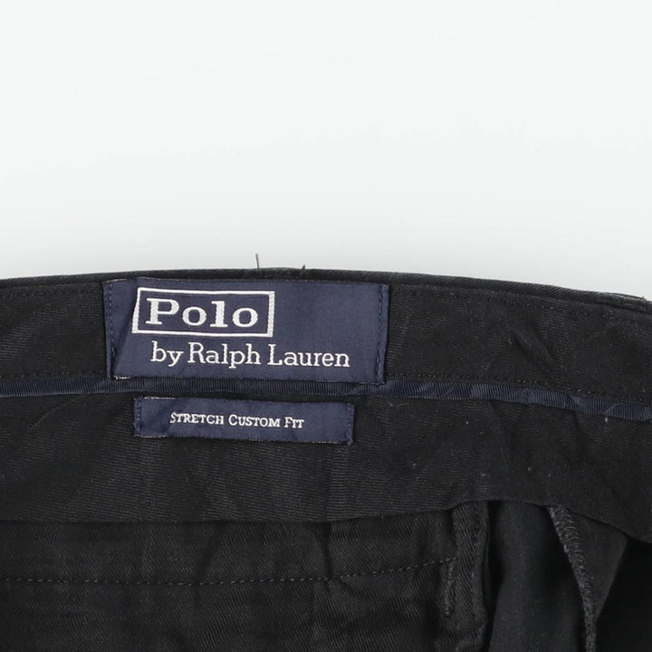 Ralph Lauren POLO by Ralph Lauren Stretch Custom Fit Chino Pants, Men's, Size W36 cotton black type Vintage Second Hand