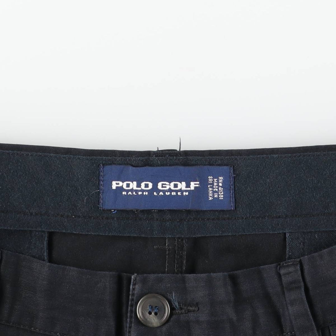 Ralph Lauren POLO GOLF two-pleat chino pants, men's size W35 unclear black type Vintage Second Hand