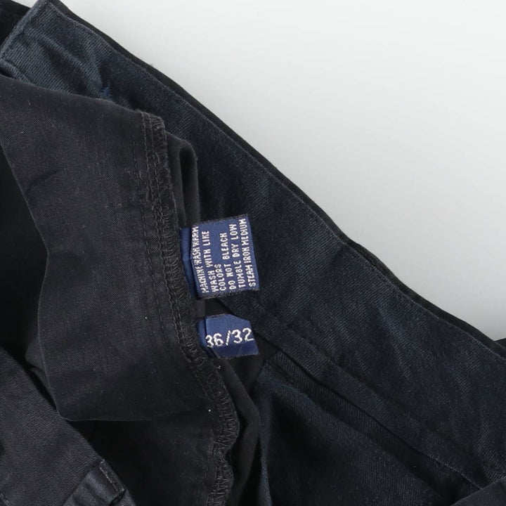 Ralph Lauren POLO GOLF two-pleat chino pants, men's size W35 unclear black type Vintage Second Hand