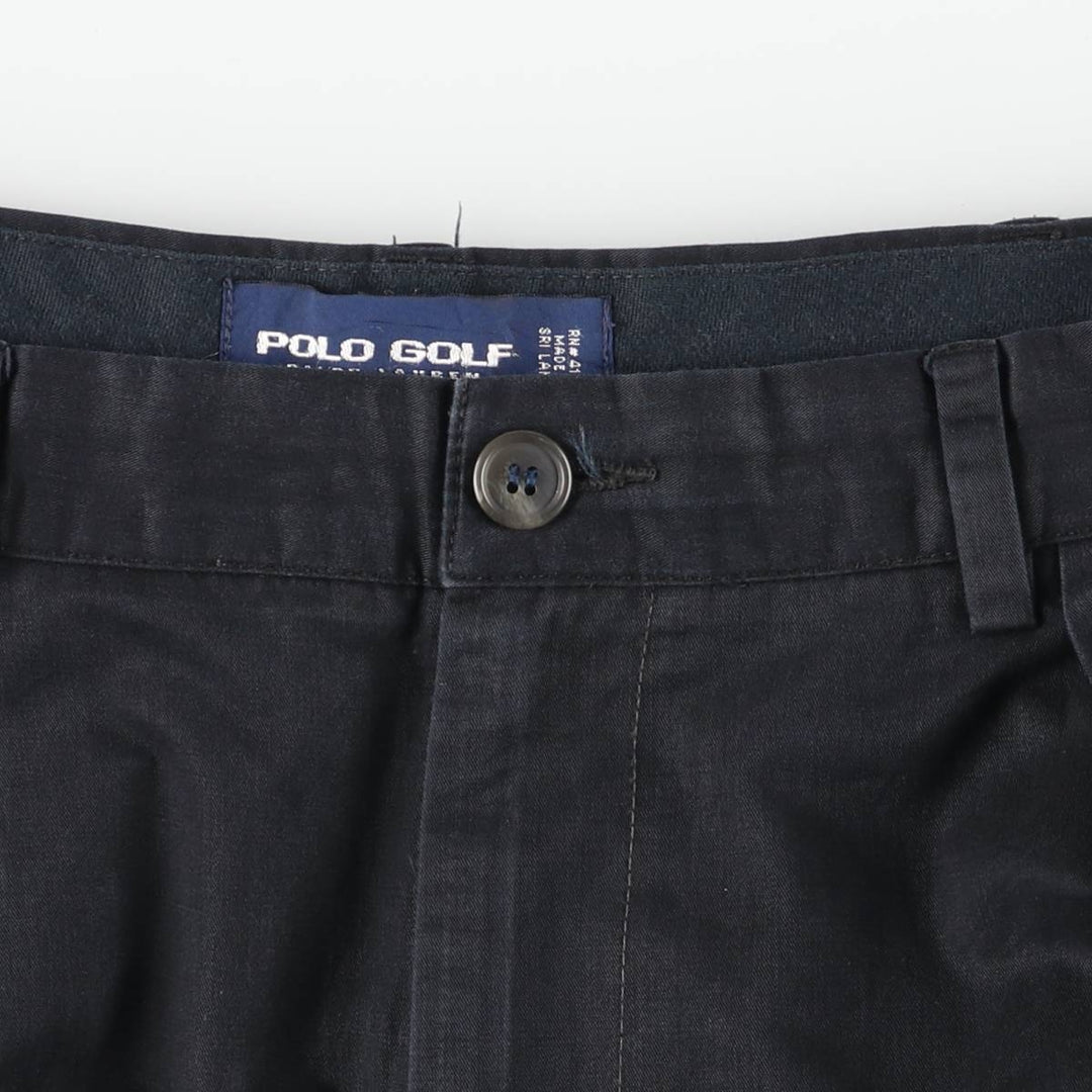 Ralph Lauren POLO GOLF two-pleat chino pants, men's size W35 unclear black type Vintage Second Hand