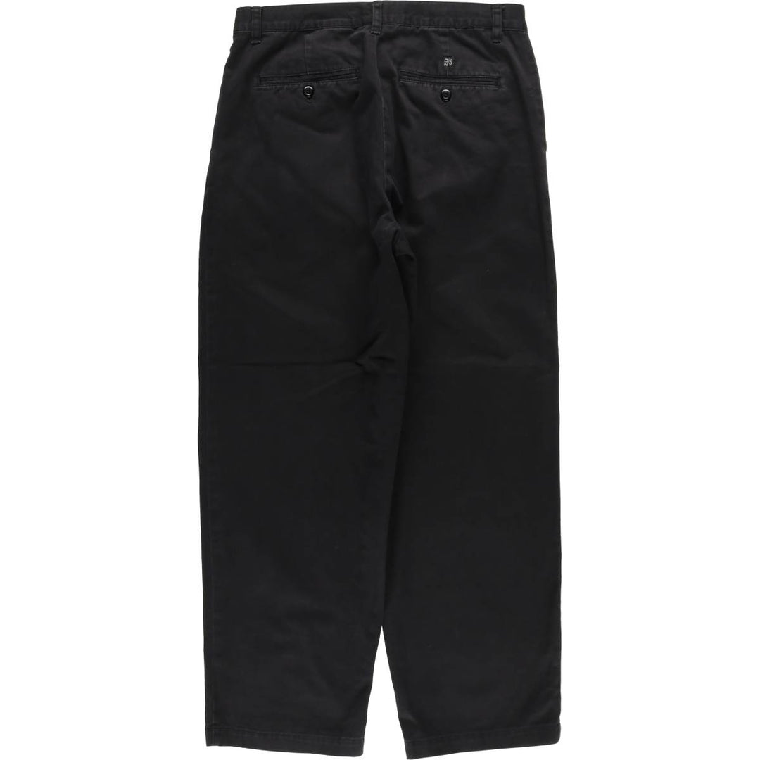 DKNY logo patch two-pleat chino pants, men's size W33 cotton black type Vintage Second Hand