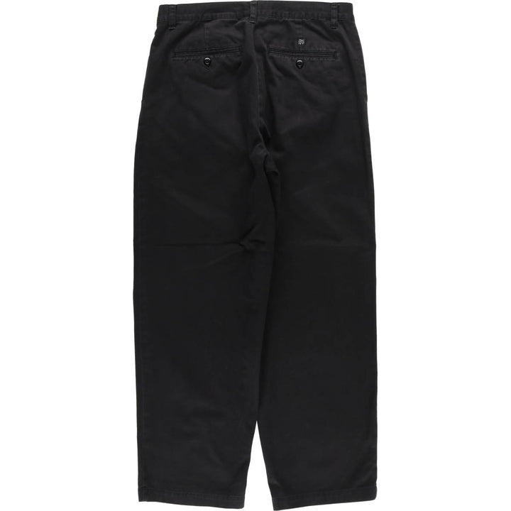 DKNY logo patch two-pleat chino pants, men's size W33 cotton black type Vintage Second Hand