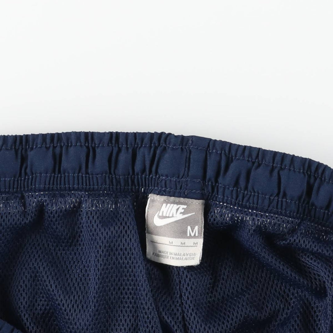 Nike warm-up pants, nylon pants, crinkle pants, men's size M polyester navy blue type Vintage Second Hand