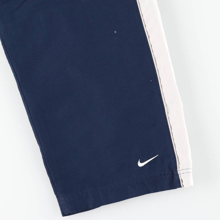 Nike warm-up pants, nylon pants, crinkle pants, men's size M polyester navy blue type Vintage Second Hand