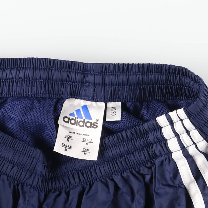 00'S Adidas nylon pants, rustling pants, men's size M Nylon navy blue type Vintage Second Hand