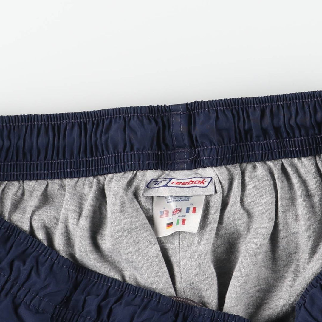 Reebok Warm-Up Pants, Nylon, Shaka Shaka Pants, Men's Size L polyester navy blue type Vintage Second Hand