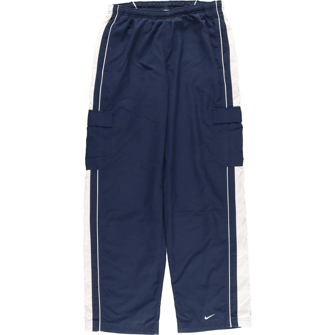 00'S Nike Warm-up Pants, Nylon Pants, Rustling Pants, Men's Size L polyester navy blue type Vintage Second Hand