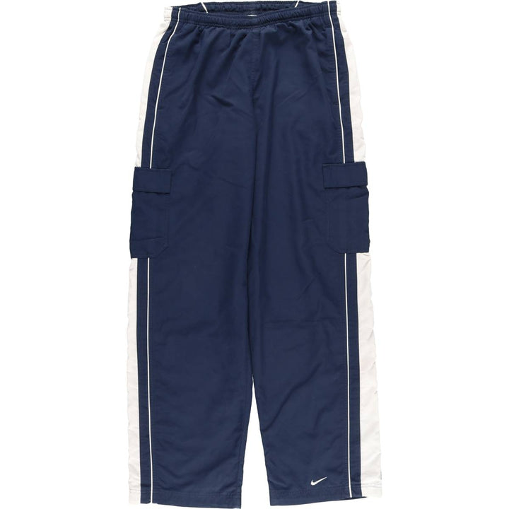 00'S Nike Warm-up Pants, Nylon Pants, Rustling Pants, Men's Size L polyester navy blue type Vintage Second Hand