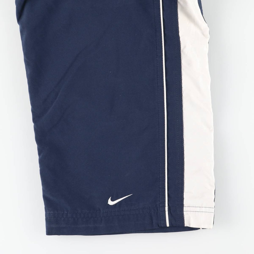 00'S Nike Warm-up Pants, Nylon Pants, Rustling Pants, Men's Size L polyester navy blue type Vintage Second Hand