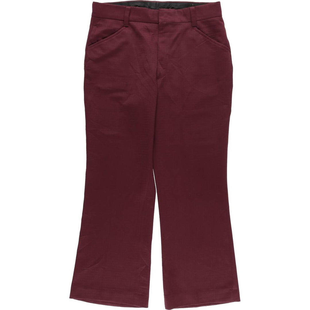 Vintage 1970'S Farah flare pants, made in the USA, men's size 35. polyester bordeaux Vintage Second Hand