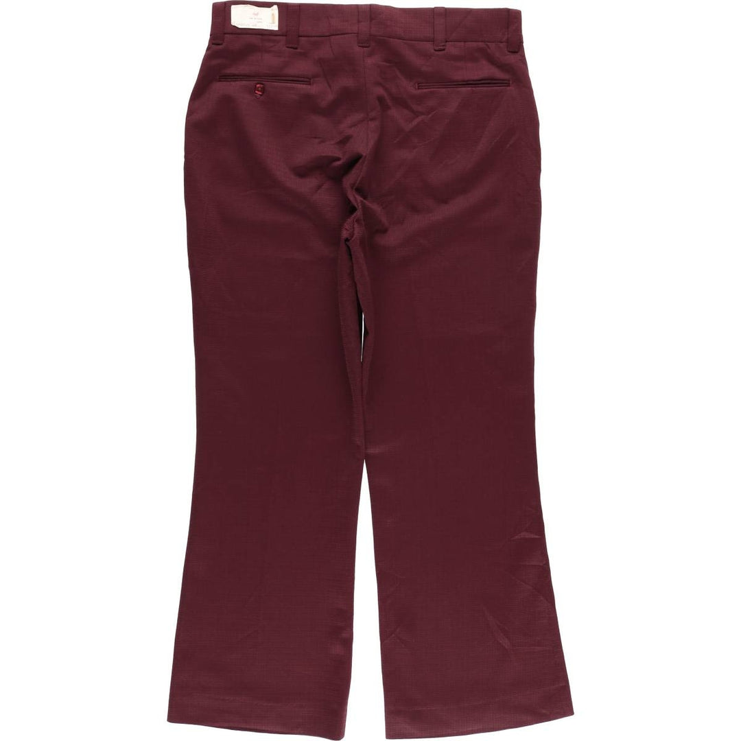 Vintage 1970'S Farah flare pants, made in the USA, men's size 35. polyester bordeaux Vintage Second Hand