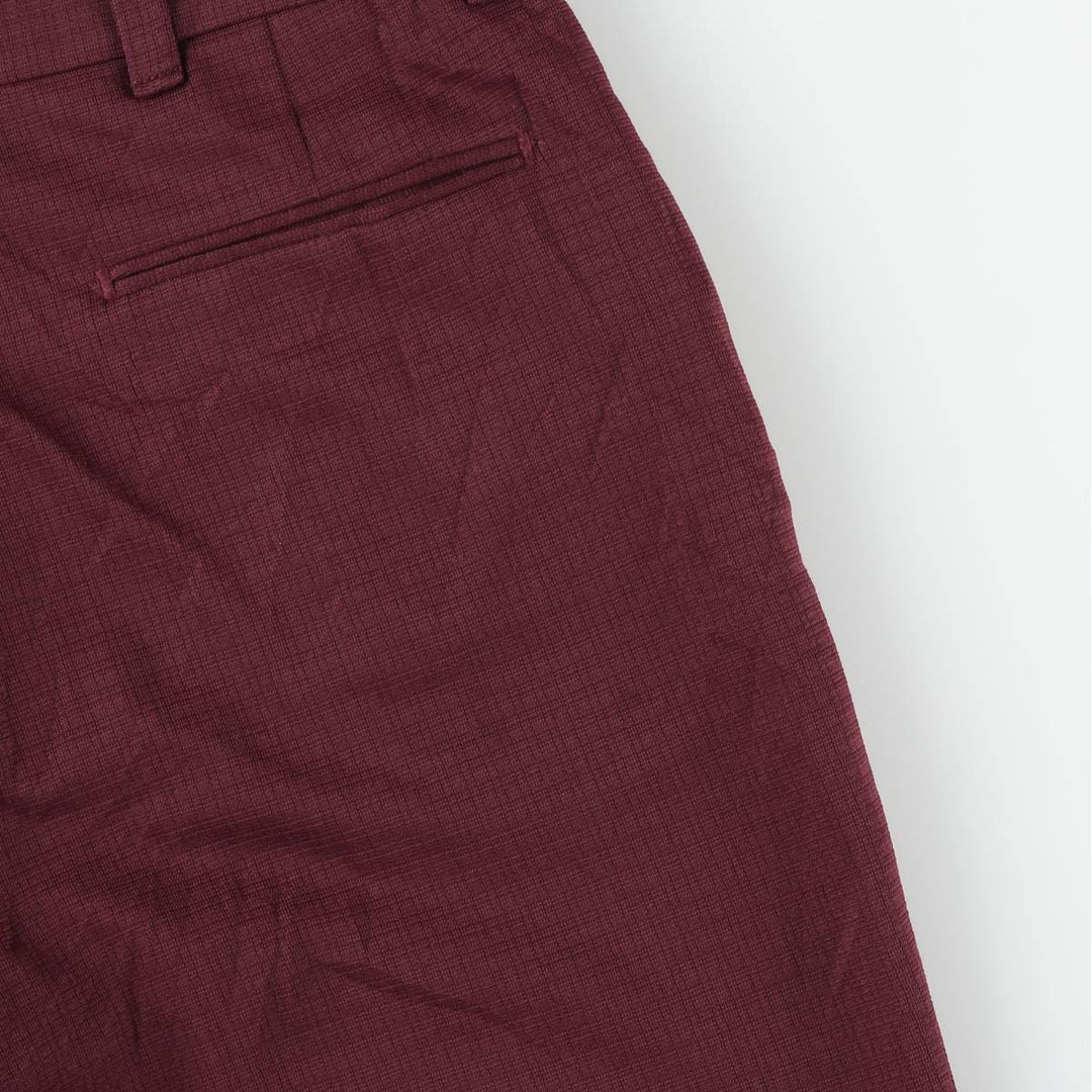 Vintage 1970'S Farah flare pants, made in the USA, men's size 35. polyester bordeaux Vintage Second Hand