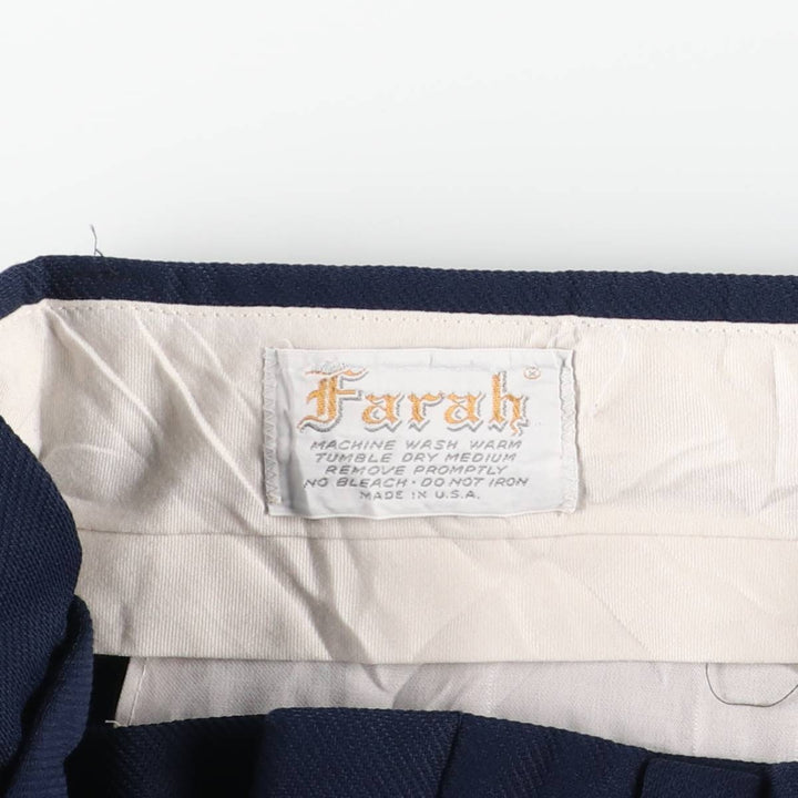 Vintage 1970'S Farah flare pants, made in the USA, men's size 34. unclear navy blue type Vintage Second Hand