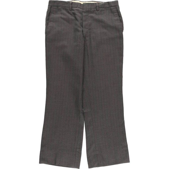 Vintage 70'S striped slacks, men's size W33 unclear gray type Vintage Second Hand