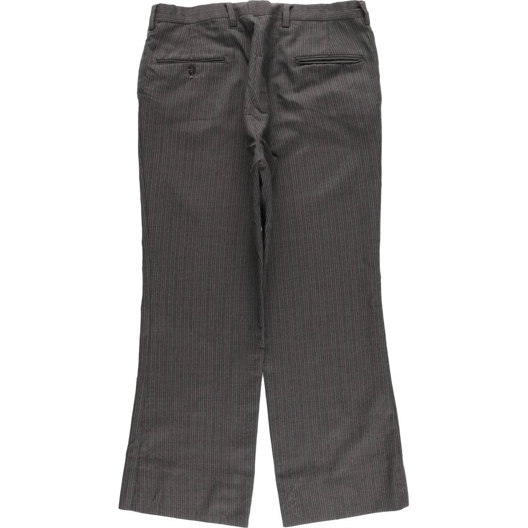 Vintage 70'S striped slacks, men's size W33 unclear gray type Vintage Second Hand