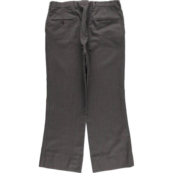 Vintage 70'S striped slacks, men's size W33 unclear gray type Vintage Second Hand